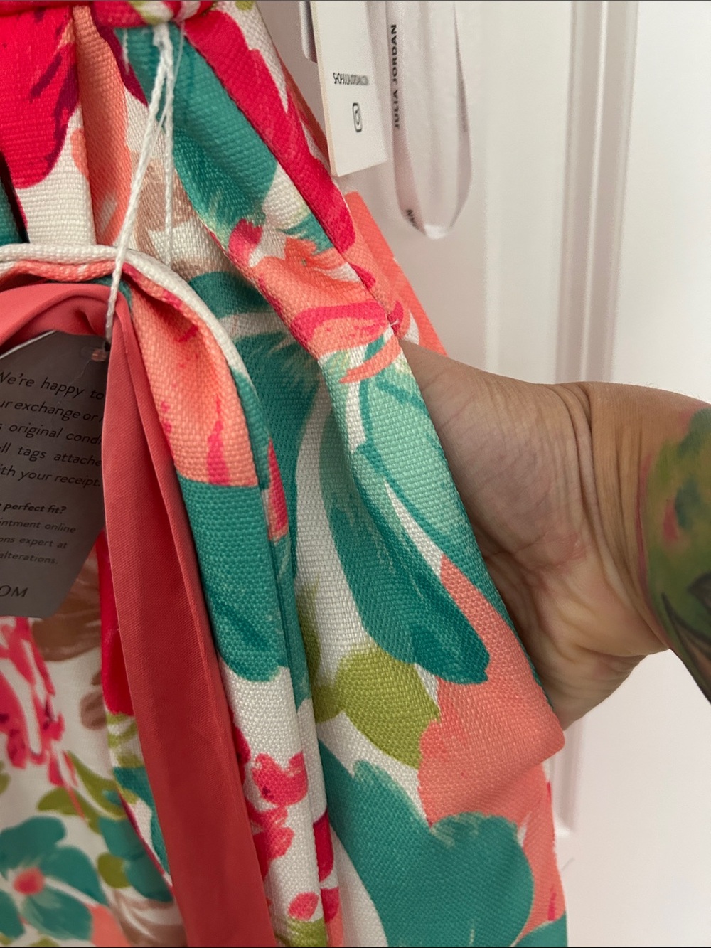 julia jordan Coral & Teal Floral Midi Sundress - Picture 7 of 7